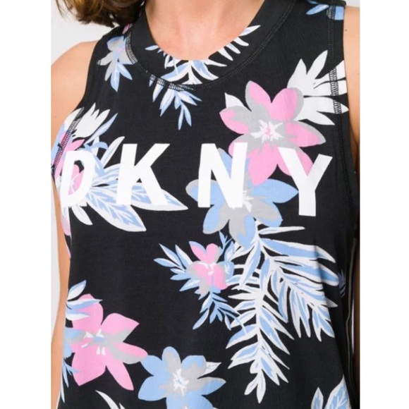 DKNY Floral-print Tank Top In Black - Picture 2 of 7